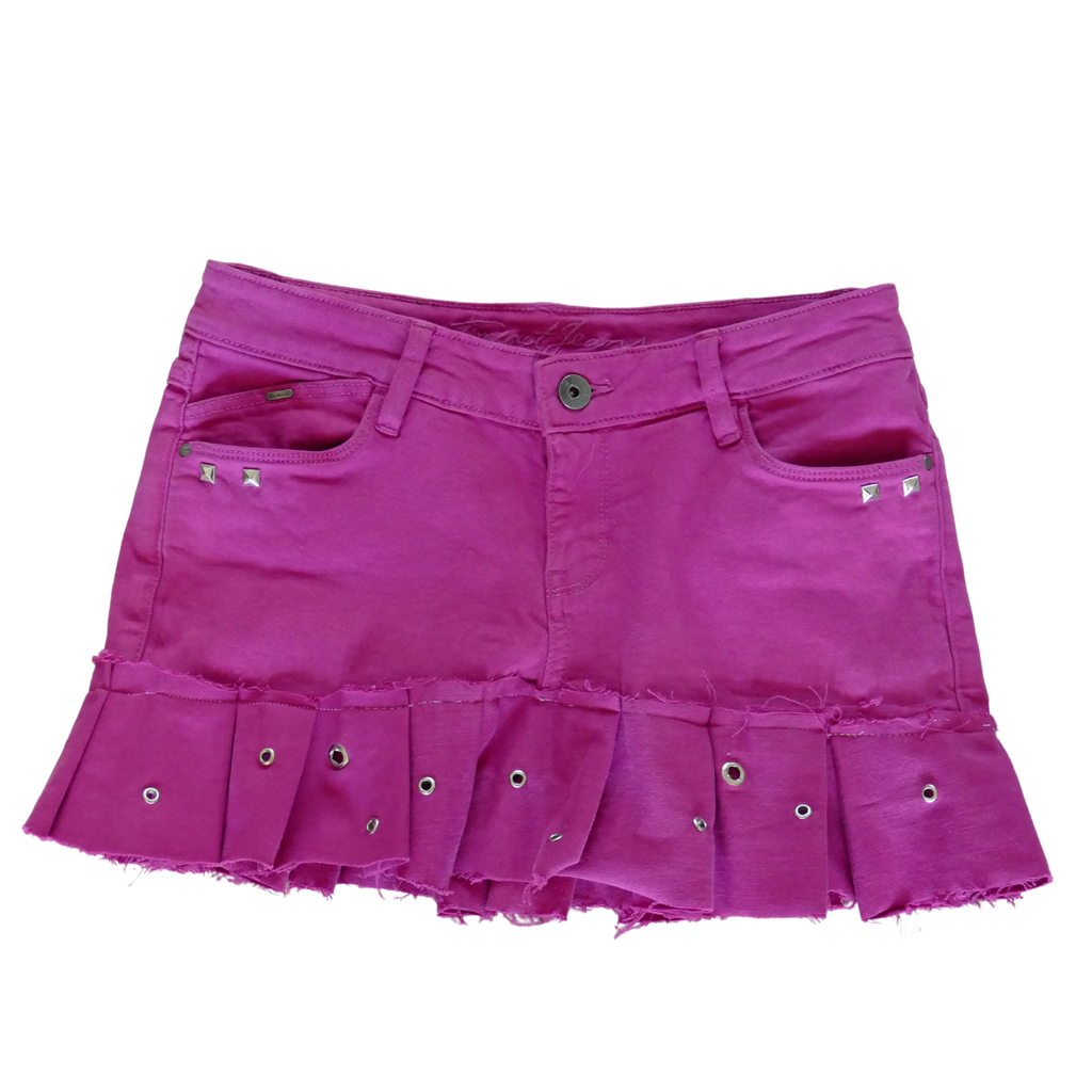 Pink denim skirt
